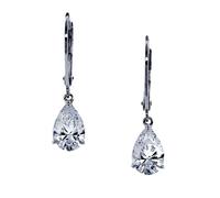 CARAT* LONDON 9ct White Gold Stone Set Pear Drop Earrings