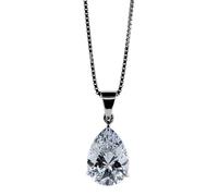 CARAT* LONDON 9ct White Gold Stone Set Pear Shaped Pendant