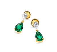 CARAT* LONDON Arabella Baby Gold Vermeil & Green Emerald Earrings