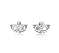 CARAT* LONDON Celene Sterling Silver Fan Shaped Stud Earrings