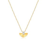 CARAT* LONDON Celene Yellow Gold Vermeil Fan Shaped Pendant Necklace