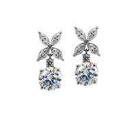 CARAT* LONDON Jasmine Sterling Silver & Round Cubic Zirconia Drop Earrings