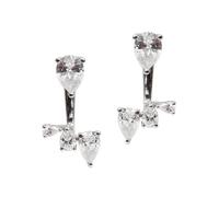 CARAT* LONDON Navis Silver Cubic Zirconia Pear Cut Jacket Earrings