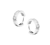 CARAT* LONDON Waverly Princesss Silver Bezel Hoop Earrings