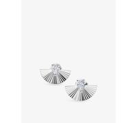 Carat London Womens Carat London Celene Large Sterling-Silver and Cubic Zirconia Stud Earrings Silver