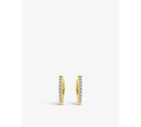 Carat London Womens Gold Baby Yellow Gold-plated Vermeil Sterling Silver and Cubic Zirconia Hoop Earrings 1 Size