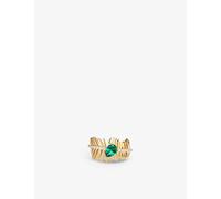 Carat London Womens Gold Palma Yellow-gold Plated Vermeil Sterling Silver and Cubic Zirconia Ring P