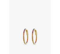 Carat London Womens Gold Rainbow Yellow-gold Vermeil-plated Sterling-silver and Cubic Zirconia Hoop Earrings 1 Size