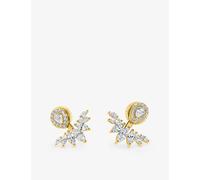 Carat London Womens Gold Suriya Yellow Gold-plated Vermeil Sterling Silver and Cubic Zirconia Ear Jackets 1 Size
