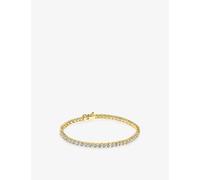 Carat London Womens Gold Vianne Yellow-gold Plated Vermeil Sterling-silver and Cubic Zirconia Tennis Bracelet L