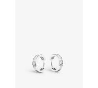 Carat London Womens Silver Waverly Sterling-silver and Cubic Zirconia Hoop Earrings 1 Size