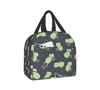 carati Animal Colorful Cute Frog Dots Lunch Box Bento Travel Bag Picnic Tote Bags Insulated Durable Container Shopping Bag Reusable Bags For Adult Women Men
