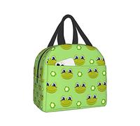 carati Cute Frog Childish Lunch Box Bento Travel Bag Picnic Tote Bags Insulated Durable Container Shopping Bag Reusable Waterproof Bags For Adult Women Men