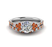 CaratYogi Choose Your Color Round Cut Petite Cathedral Wedding Ring Set Sterling Silver Round Shape Wedding Ring Sets Ornaments Surprise for Wife Symbol of Love Clarity Comfortable Size H to Z