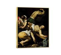Caravaggio Art Prints on canvas Crucifixion of Saint Peter Poster Baroque Wall Art Christian Art Paintings Picture for Living Room Bedroom 90x70cm(36x28in) Framed