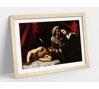 Caravaggio, Judith And Holofernes Toulouse Framed Wall Art Print Picture - A1 - Light Oak Frame