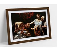 Caravaggio, Judith Beheading Holofernes Framed Wall Art Print Picture - A1 - Walnut Frame