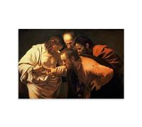 Caravaggio Painter Works《The Incredulity of Saint Thomas》posters Artworks Picture Print Wall Art Painting Canvas Gift Decor Homes Decorative 12x18inch(30x45cm)