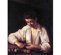 caravagio Boy Peeling a Fruit Art Poster Print A4