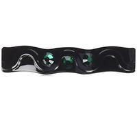 Caravan 0.5 oz Rolling Thick Hair Barrette with 3 Emerald Swarovski Rhine Stone