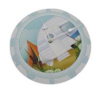 Caravan Analogue Wall Clock (Decorative Decor Colourful Novelty Quirky Design Kitchen Living Room)