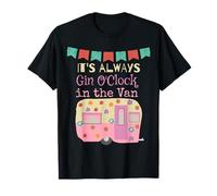 Caravan and Gin Lovers Happy Camper Life T-Shirt