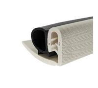 Caravan and Motorhome Rubber Clip on Locker Seal or Habitation Door Seal with Ivory Trim Cover Tail (CS5883) - Sold by The Metre