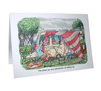 Caravan Caravanning Humour Cartoon A5 Funny Blank Greeting Card by Armand Foster
