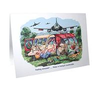 Caravan Caravanning Humour Cartoon A5 Funny Blank Greeting Card by Armand Foster