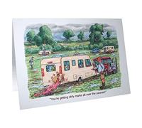 Caravan Caravanning Humour Cartoon A5 Funny Blank Greeting Card by Armand Foster