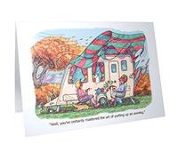 Caravan Caravanning Humour Cartoon A5 Funny Blank Greeting Card by Armand Foster