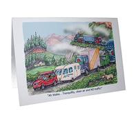 Caravan Caravanning Humour Cartoon A5 Funny Blank Greeting Card by Armand Foster