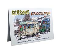 Caravan Caravanning Merry Christmas Humour Cartoon A5 Funny Blank Greeting Card by Armand Foster