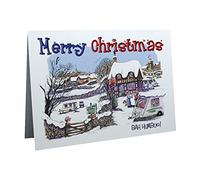 Caravan Caravanning Merry Christmas Humour Cartoon A5 Funny Blank Greeting Card by Armand Foster