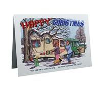 Caravan Caravanning Merry Christmas Humour Cartoon A5 Funny Blank Greeting Card by Armand Foster