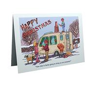 Caravan Caravanning Merry Christmas Humour Cartoon A5 Funny Blank Greeting Card by Armand Foster