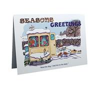 Caravan Caravanning Merry Christmas Humour Cartoon A5 Funny Blank Greeting Card by Armand Foster