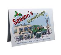 Caravan Caravanning Merry Christmas Humour Cartoon A5 Funny Blank Greeting Card by Armand Foster