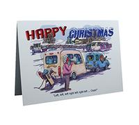 Caravan Caravanning Merry Christmas Humour Cartoon A5 Funny Blank Greeting Card by Armand Foster