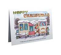 Caravan Caravanning Merry Christmas Humour Cartoon A5 Funny Blank Greeting Card by Armand Foster