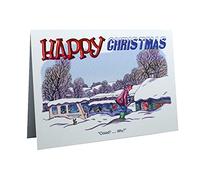 Caravan Caravanning Merry Christmas Humour Cartoon A5 Funny Blank Greeting Card by Armand Foster