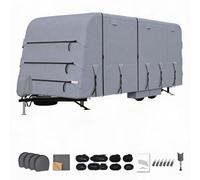 Caravan Cover 6.1-6.7m Waterproof Windproof UV Resistant Heavy Duty Caravan Towing Cover for Motorhomes with Tyre Covers & Straps