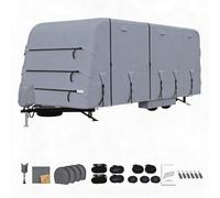 Caravan Cover 6.7-7.3m Waterproof Windproof UV Resistant Heavy Duty Caravan Towing Cover for Motorhomes with Tyre Covers & Straps