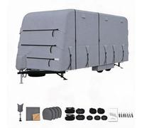 Caravan Cover 7.3-8.2m Waterproof Windproof UV Resistant Heavy Duty Caravan Towing Cover for Motorhomes with Tyre Covers & Straps