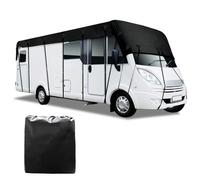 Caravan Cover, Universal Fit 210D Oxford Cloth Waterproof Protective Roof Cover, Breathable Motorhome Top Covers Frost UV Protector Tarpaulin with Retractable Straps for Camper Travel (8.5M*3M)