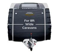 Caravan Defender Universal Front Towing Cover with LED Lights - Window Protection with Fleeced Backing Accessories for Caravans - Dark Grey 8ft