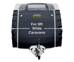 Caravan Defender Universal Front Towing Cover with LED Lights - Window Protection with Fleeced Backing Accessories for Caravans - Dark Grey 8ft