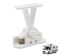 Caravan Door Lock Retainer Catch, Heavy-Duty White Nylon Door Stopper with Stainless Steel Springs, T-Type Holder Clip for RV Camper Boat Motorhome, Static Caravan Accessories(1 Pcs White)