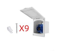 Caravan External Socket Waterproof IP44 RV Modification Accessories 16A Embedded Socket with Cover for Campers Trailers(white)