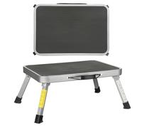 Caravan Folding Step - Steel Step Stool up to 150 kg - Non-Slip Camping Folding Step with Rubber Feet - Step Ladder for Motorhome, Caravan, Kitchen - EN14183 Certified